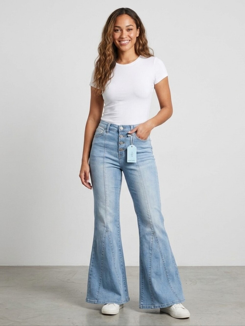 Altar'd State High-Rise Light Blue Flare Jeans-25